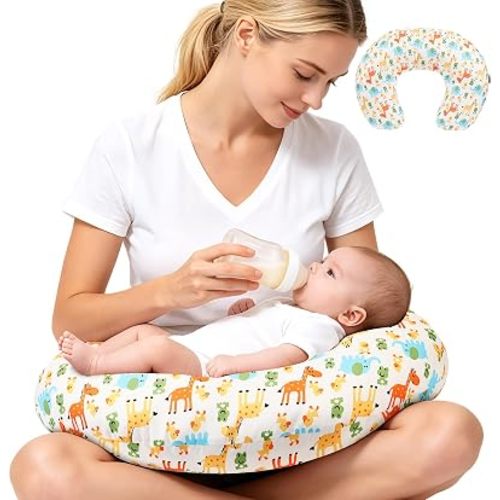 OFUSUY Nursing Pillow & Breastfeeding Pillow, Adjustable Breastfeeding Pillow, Nursing Support Pillow for Mom & Baby Tummy Time & Sitting Support, Large Size Breathable with Washable Cover-Animal