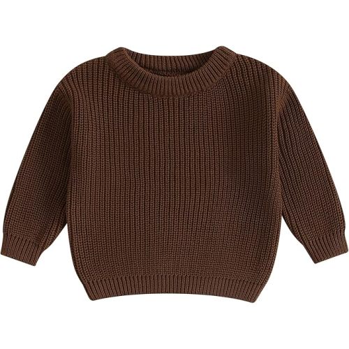 Newborn Toddler Baby Girl Boy Knit Sweater Round Neck Sweatshirt Long Sleeve Tops Pullover Fall Winter Clothes