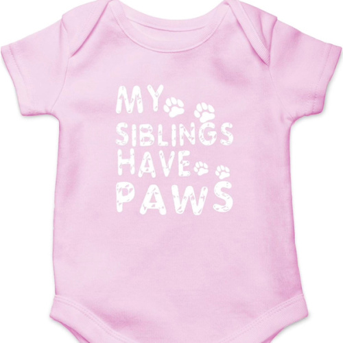 Amazon.com: AW Fashions My Siblings Have Paws - Loving Pet Family - Funny Baby Bodysuit