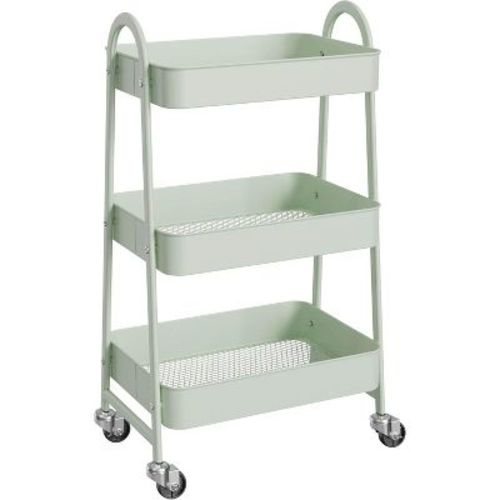 MyDepot Utility Cart 3Tier Kitchen Storage Rack with Handle & Lockable Wheels
