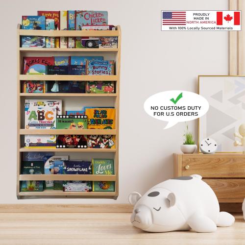 Kids Bedroom & Nursery Montessori Wooden Bookshelf