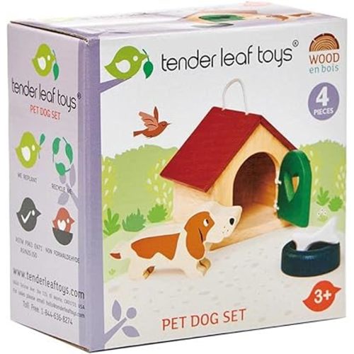Tender Leaf Toys - Pets Sets for Doll House Accessories Great Add-on Pet Play Set to Any Dollhouse Encourage Creative and Imaginative Fun Children Age 3+ (Pet Dog Set)