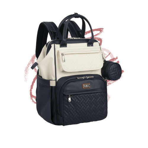 Vegan Leather Wide Top Diaper Backpack
