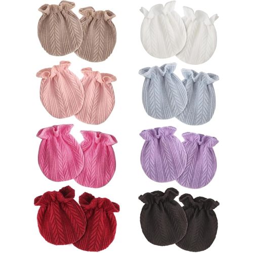 Newborn Baby Mittens No Scratch Cotton Elastic Wrist Gloves Infant Toddler Mittens for Baby Boy Girl 0-6 Months