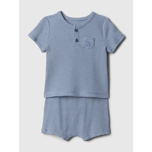 Baby Rib Outfit Set in blue stripe