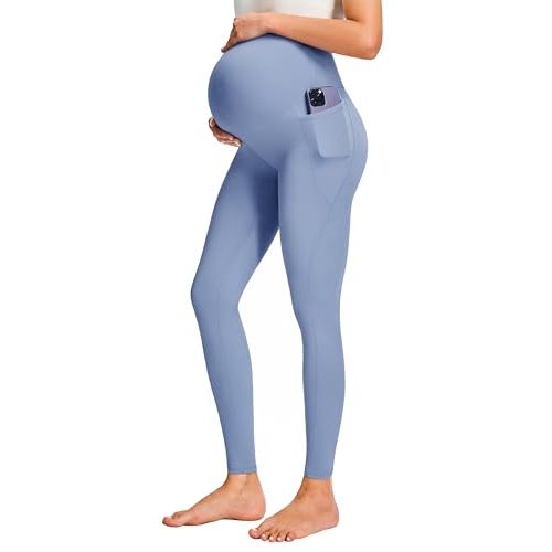 JOYSPELS Smooth Feeling Maternity Leggings Over The Belly with Pockets Workout Pregnancy Pants