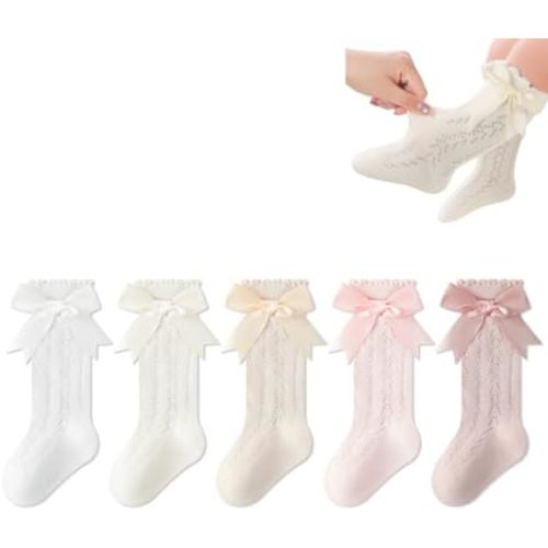 Baby Girls Ruffle Socks Toddler Summer Mesh Cotton Long Dress Socks