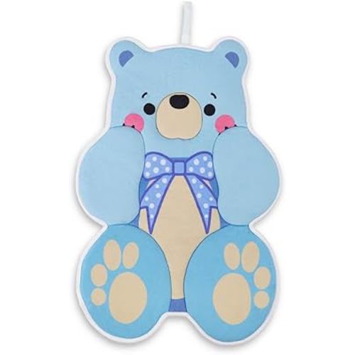 Original Bear Baby Bath Pad - Machine Washable Flower Seat Cushion for Infants 0-6 Months+, Anti-Slip Tub & Sink Pad, BPA-Free Pink Bath Essential, Blue