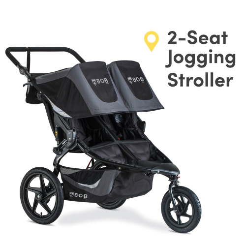 BOB Gear Revolution Flex 3.0 Duallie Jogging Stroller, Double Stroller, Graphite Black