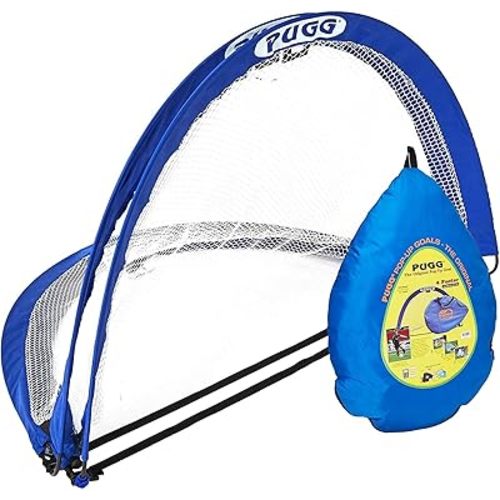 PUGG Pop Up Soccer Goal, Portable Training Football Knitted Poly Net Equipment, The Original Pickup Game Goal, Includes Two Goals & Bag