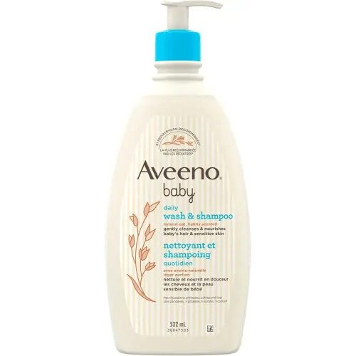 Aveeno Baby Daily Moisture Wash & Shampoo, Tear-Free, 18 fl. oz