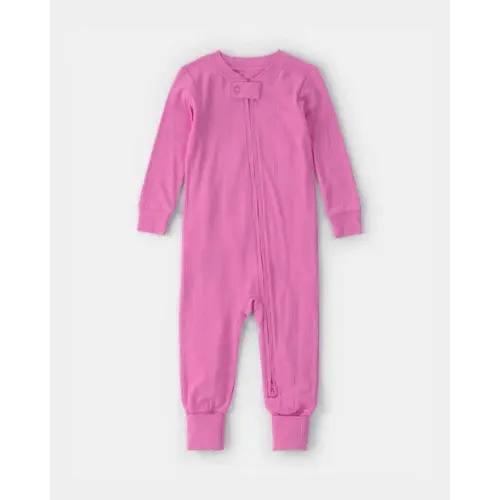 Baby Girl PurelySoft Snug Fit 1-Piece Pajama - Pink | Carter's