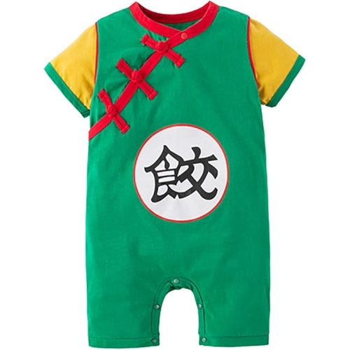 (12m) stylesilove Baby Toddler Boys Anime Cartoon Short Sleeve Cotton Romper Traditional Asian Inspired Onesie Cosplay Jumpsuit
