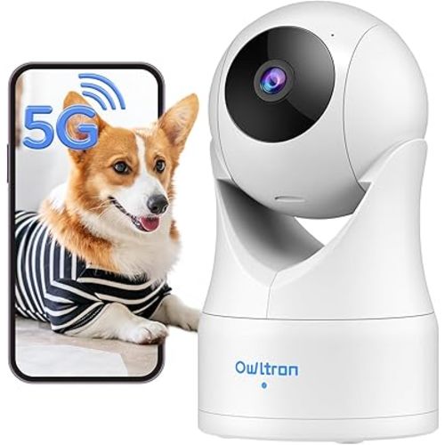 owltron Indoor Security Camera 5MP, 5GHz/2.4G WiFi Camera with IR Night Vision, Smart Home Security Cam with Motion Detection/Two Way Talk