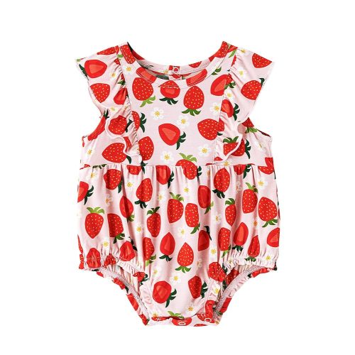 Baby Girls Sleeveless Bodysuits Toddler Ruffled Bodysuit Viscose from Bamboo Cute Infant Girl Outfit Clothes 0M-2T