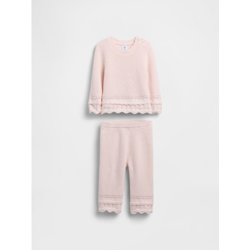 Baby Scalloped Sweater Outfit Set