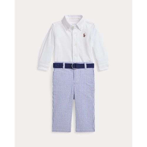 Shirt, Belt & Seersucker Pant Set