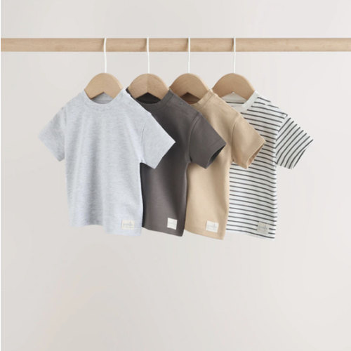 Buy Mono/Neutral Short Sleeve Baby T-Shirts 4 Pack (0mths-2yrs) from Next USA