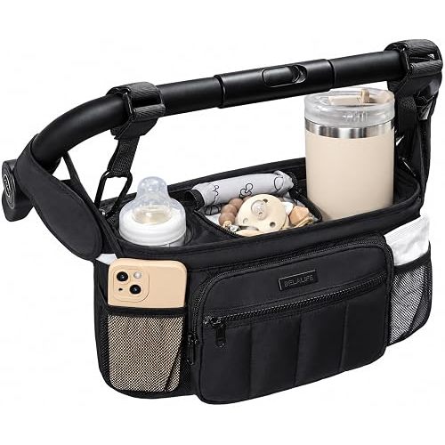 BELALIFE Stroller Organizer with 7 Pockets and 2 Cup Holders