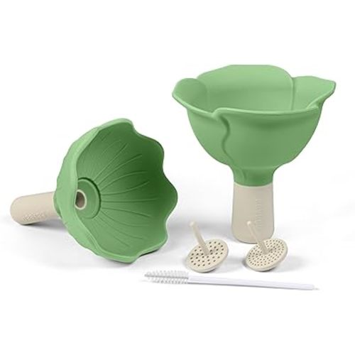 Haakaa Silicone Flower Funnel Set – Small Funnels for Filling Small Bottles, Funnels for Kitchen Use Filling Bottles, Kitchen Funnel Set, Kitchen Gadgets Accessories