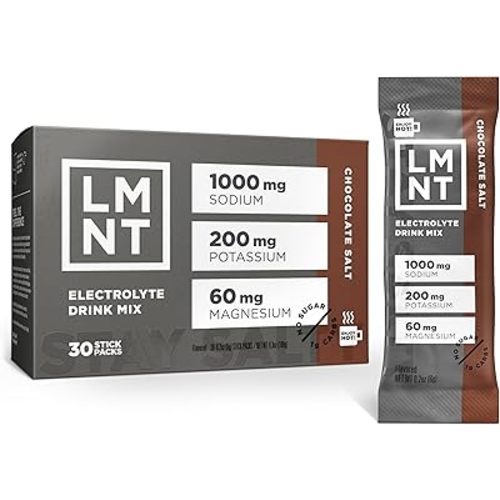 LMNT Zero Sugar Hot Chocolate or Coffee Mixer - Chocolate Salt | Drink Mix | 30-Count