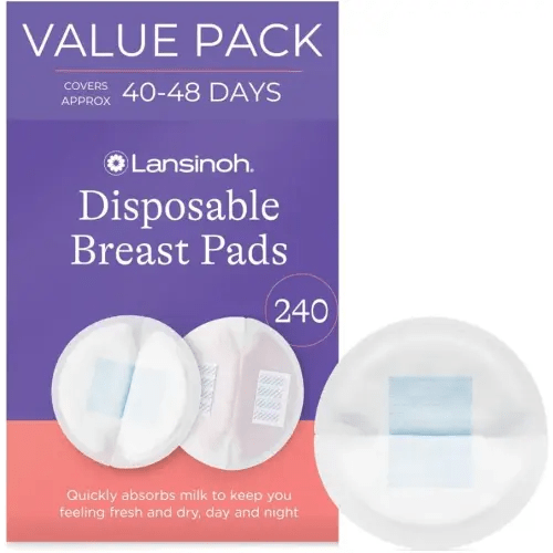 Lansinoh Stay Dry Disposable Nursing Pads, Soft and Super Absorbent Breast Pads, Breastfeeding Essentials for Moms, 240 Count