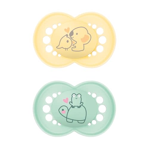 MAM Original Matte Baby Pacifier, Nipple Shape Helps Promote Healthy Oral Development, Sterilizer Case, 2 Pack, 6-16 Months, Unisex,2 Count (Pack of 1)