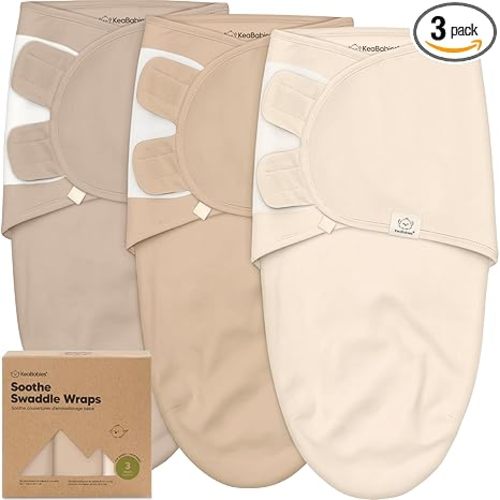 3-Pack Organic Baby Swaddle Sleep Sacks - Swaddles for Newborns, Infant 0-3 Months, Baby Girls, Boys, Soft & Snug Newborn Sleep Sack, Nursery Swaddling Blankets (Ecru, OS)