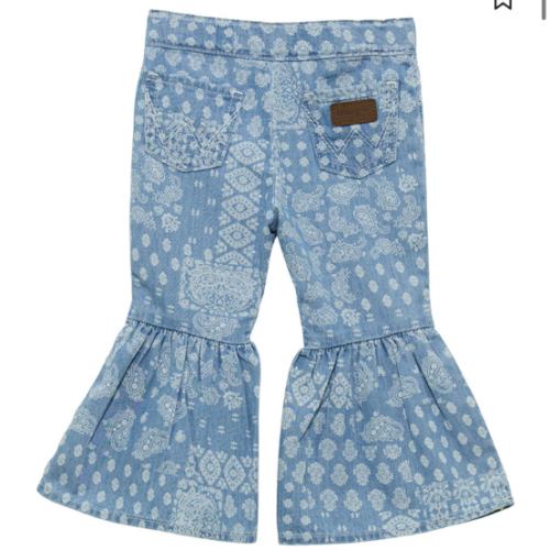 Wrangler Infant Girls' Light Wash Bandana Print Flare Denim Jeans