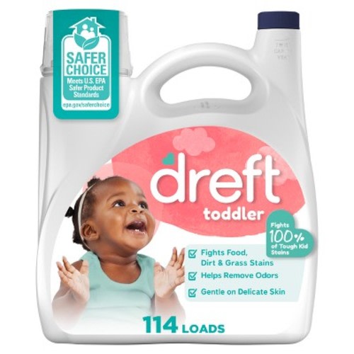 Dreft Original Stage 2: Active Baby HE Liquid Laundry Detergent 114 Loads - 150 fl oz: Dermatologist Tested, Hypoallergenic, Spill-Resistant Lid
