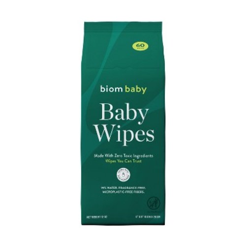 Biom 99% Water Hypoallergenic Baby Wipes - Fragrance Free - 60ct: Alcohol-Free, Contains Aloe, Refill Pouch : Target
