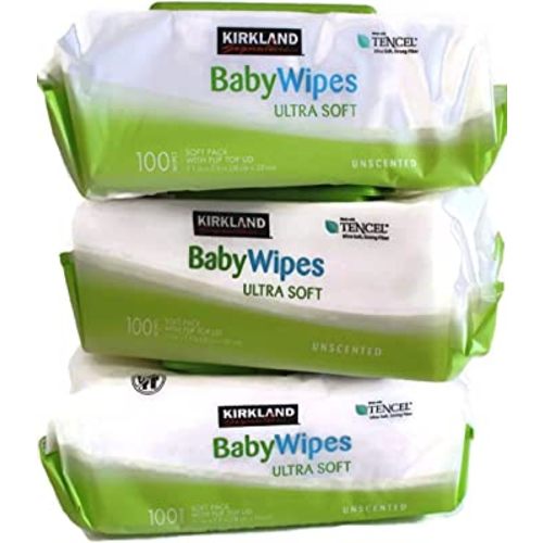 Kirkland Signature Baby Wipes, Ultra-Soft, Unscented, 100 Count Wipes Pack of 6
