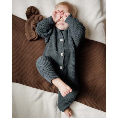 Button Knit Jumpsuit - Stormy l Pine Kids & Co – Pine Kids Co