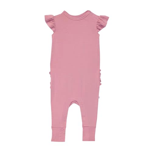 Posh Peanut Baby Girl Pajamas – Ruffled Cap Sleeve Romper PJs – Soft Viscose from Bamboo One-Piece for Babies & Toddlers