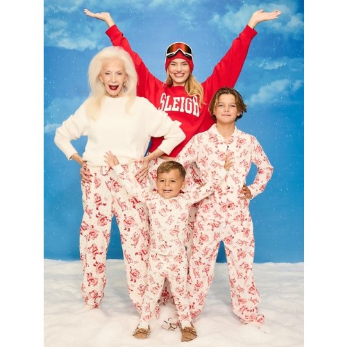 Mid-Rise Printed Flannel Pajama Pants for Women