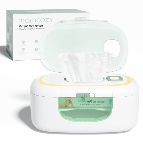 Momcozy Baby Wipe Warmer, Innovative Spring Design, Large Capacity Wipes Dispenser, Fast and Even Heating, 4 Modes of Temperature Heating Control, Diaper Wipe Warmer with Night Light