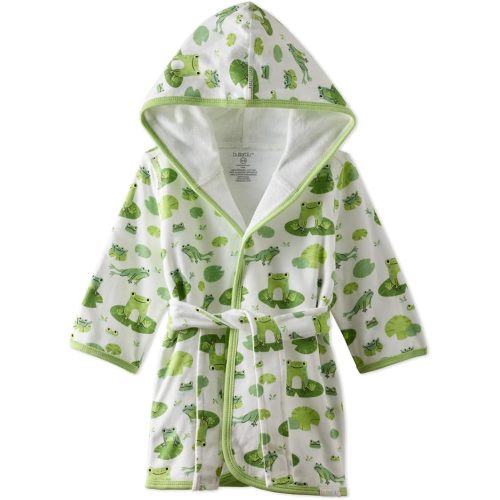 Robin - 100% Organic Cotton Baby Terry Bath Robe Soft and Absorbent for Newborn Girls, Boys, Unisex