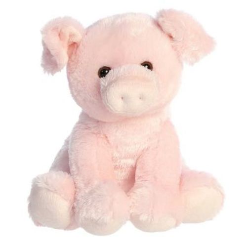 Aurora Medium Pig Cuddly Stuffed Animal Pink 12"