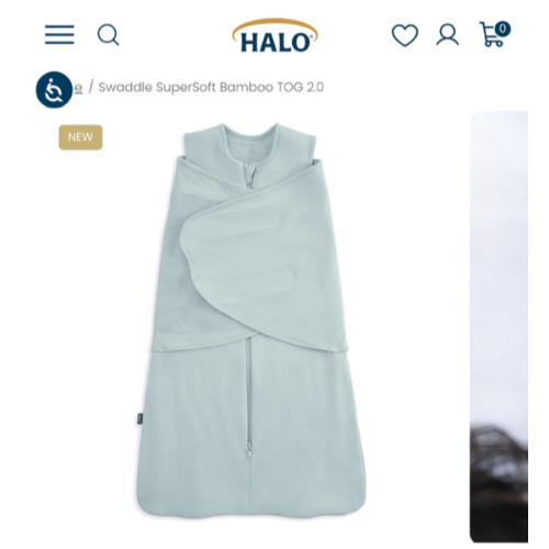 Supersoft Bamboo Swaddle 2.0 TOG Calm Sage | HALO®