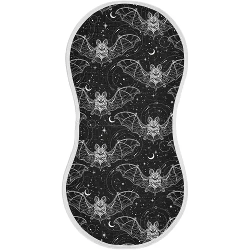 Muslin Baby Burp Cloths Set of 1, Soft Bat Halloween Absorbent Muslin Washcloths, Bibs, Face Towel for Newborn Boys Girls, 22 x 11 Inch