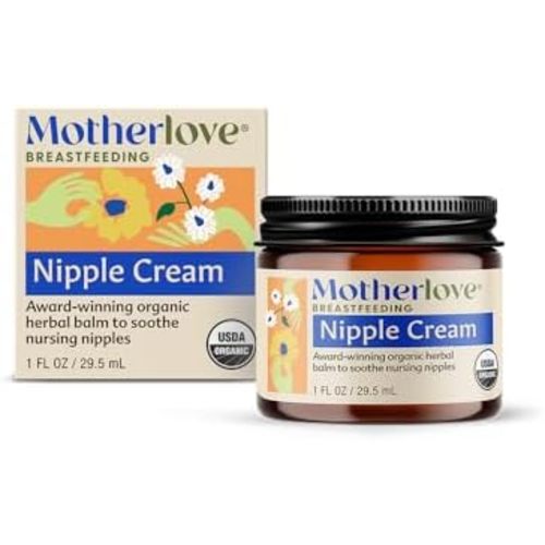 Motherlove Nipple Cream (29.5 mL) Organic Lanolin-Free Herbal Ointment For Breastfeeding—Soothe Nursing Nipples & Use as a Pump Lubricant—No Need to Remove Prior to Pumping or Nursing—Non-GMO, Cruelty-Free