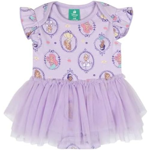 Disney Baby Girls Mesh Ruffle Bodysuit Newborn to Infant Sizes (Newborn - 24 Months)