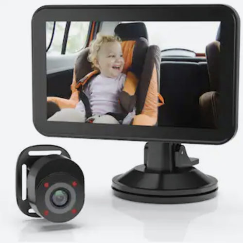 Rexing - BC500 In-Car Baby Cam with Monitor – HD 1080p & Infrared Night Vision - Black