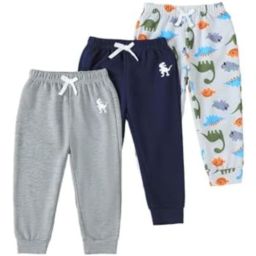 Baby Boy Pants 3 6 9 12 24 Months Toddler Boy Sweatpants Newborn Baby Sweatpants 2T 3T 3 Pack Infant Boys Pants