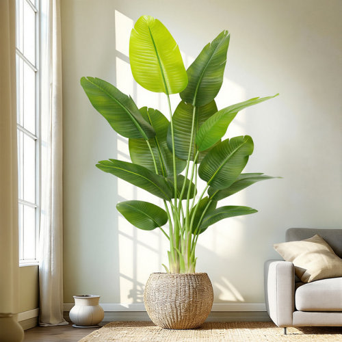 Latitude Run® Artificial Bird of Paradise Tree - Realistic Large Tropical Plant with Nursery Pot & Reviews | Wayfair
