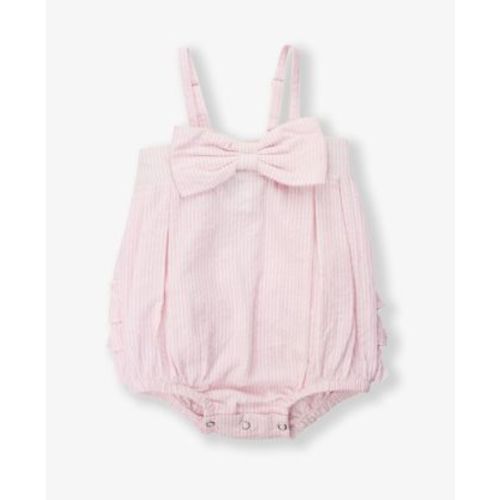 Bow Front Bubble Woven Romper | RuffleButts & RuggedButts