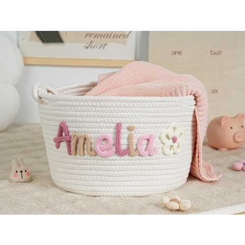 Personalized Handmade Basket, Handmade Baby Gift Basket, Baby Gift, Custom Nursery Gift, Baby Shower Gift, Storage Basket, Toy Organizer