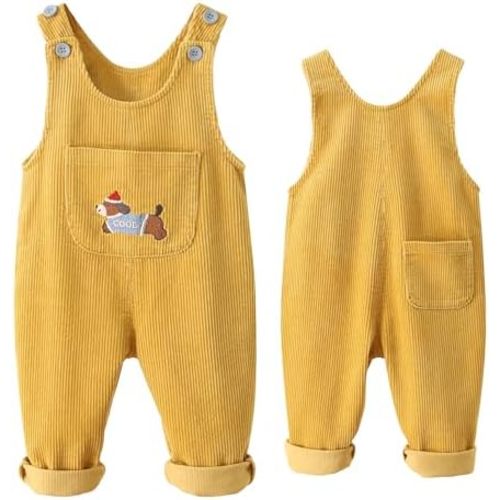 Happy Cherry Baby Boys Girls Corduroy Overalls Romper Button Buttom Adjustable Suspender Corduroy Pants Clothing Outfit