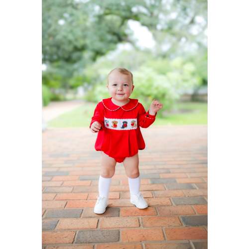 Boy’s Smocked Valentine Puppy Bubble