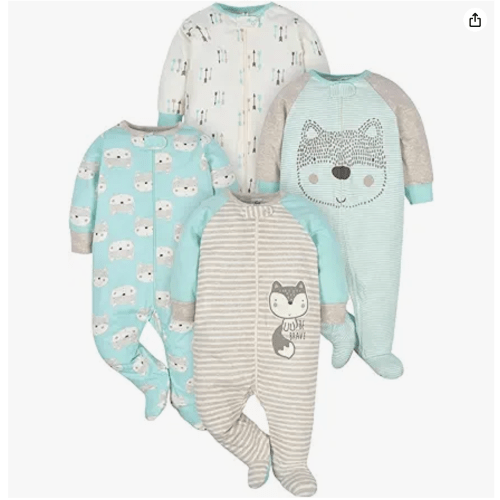 Gerber baby-boys 4 Pack Sleep 'N Play Footie